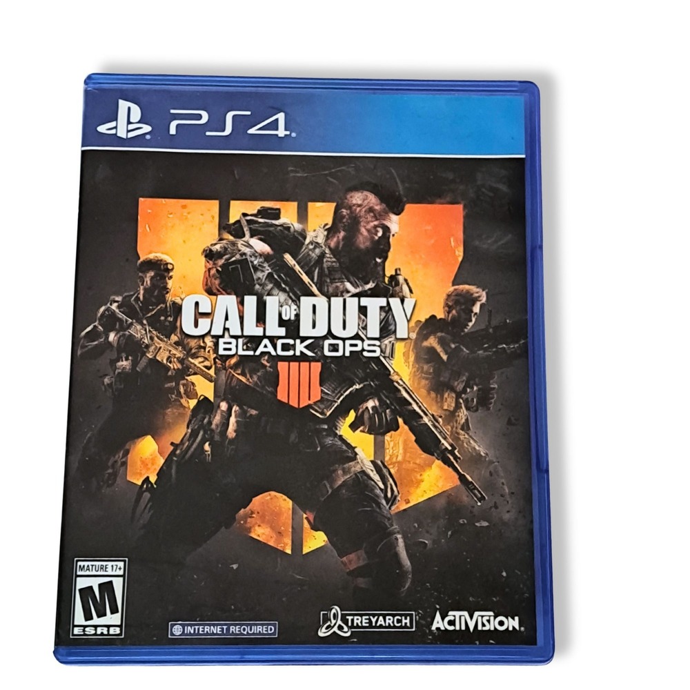 Activision Call of Duty Black Ops 4 Video Game PS4 Blue First Person Shooter FPS